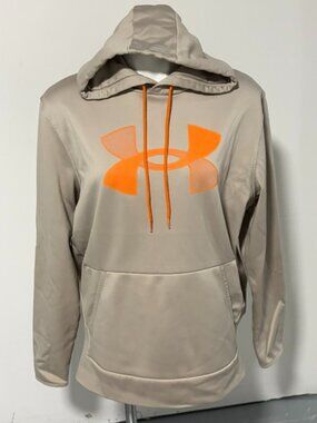 UNDER ARMOUR COLDGEAR LOOSE FIT HOODIE TAN AND ORANGE LARGE